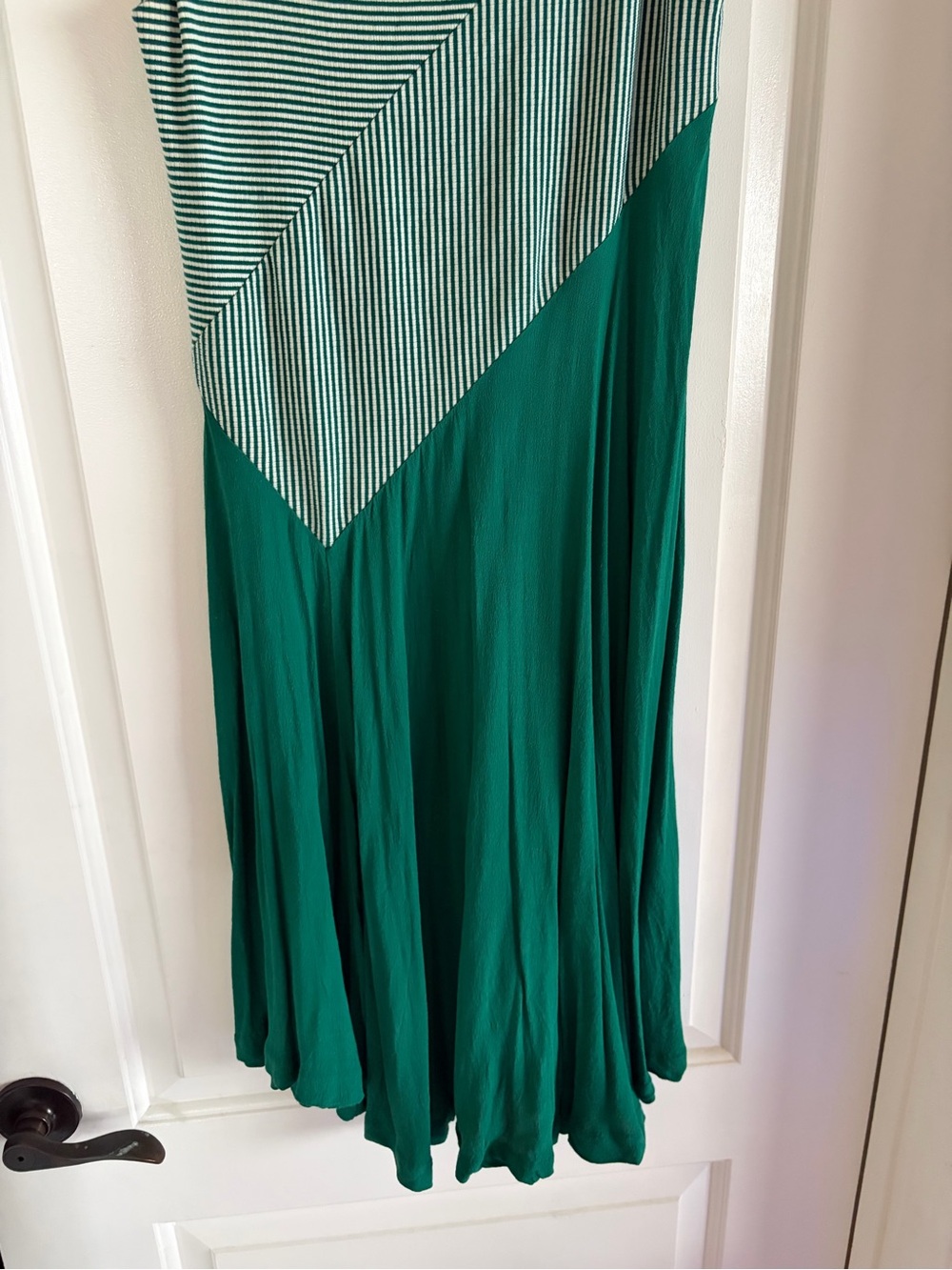 Maeve Green Striped Panel Midi Dress - Picture 3 of 8